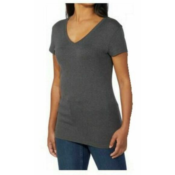 Kirkland Signature VNeck Tee S Gray Layering Short Sleeve TShirt Lightweight Top - Picture 7 of 12